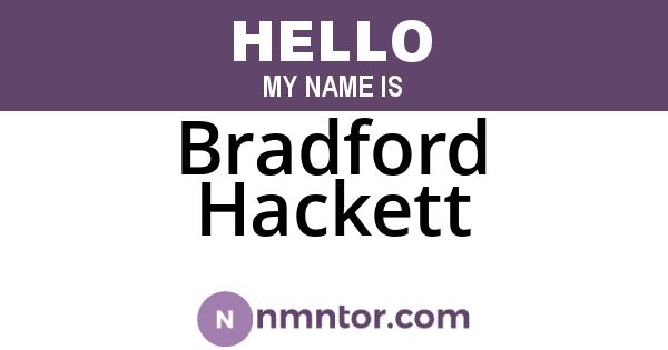 Bradford Hackett