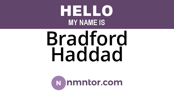 Bradford Haddad