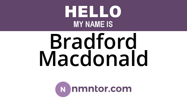 Bradford Macdonald
