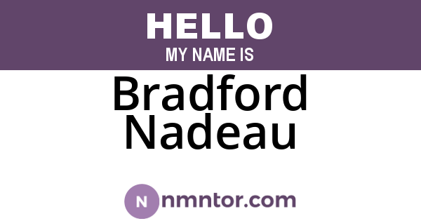 Bradford Nadeau