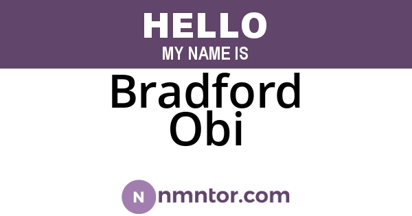 Bradford Obi