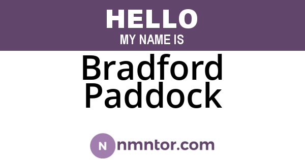 Bradford Paddock