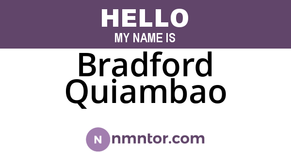 Bradford Quiambao