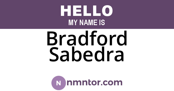 Bradford Sabedra