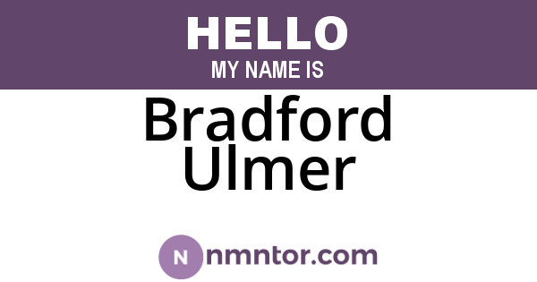 Bradford Ulmer