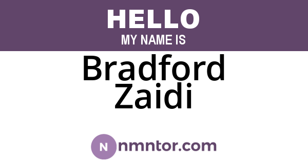 Bradford Zaidi