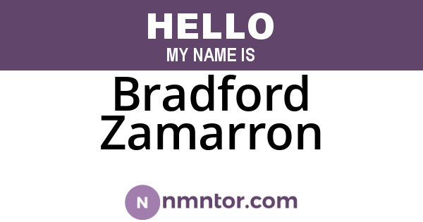 Bradford Zamarron
