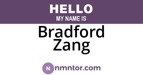 Bradford Zang
