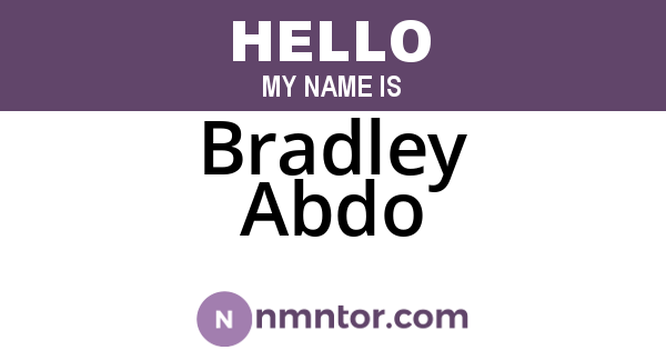 Bradley Abdo