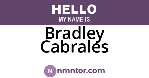 Bradley Cabrales