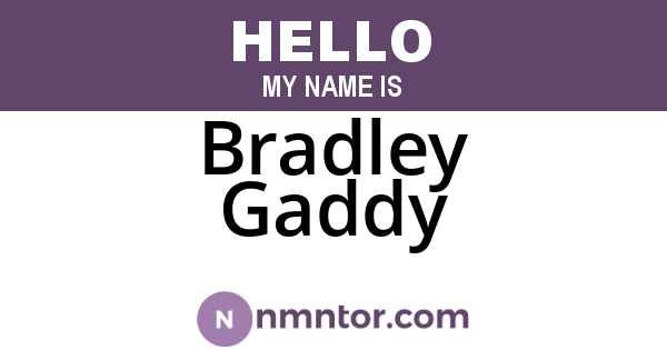Bradley Gaddy