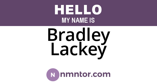 Bradley Lackey