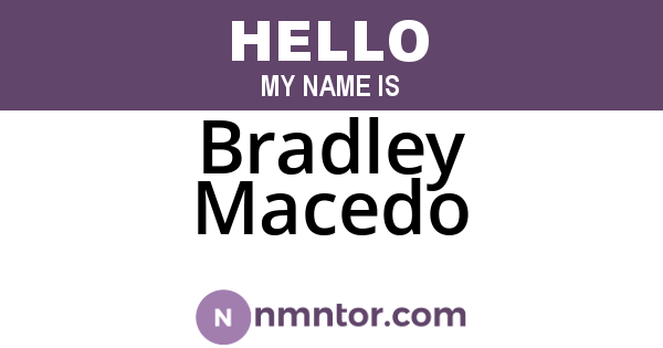 Bradley Macedo