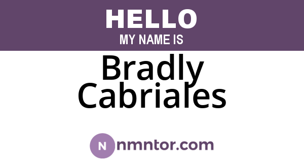 Bradly Cabriales