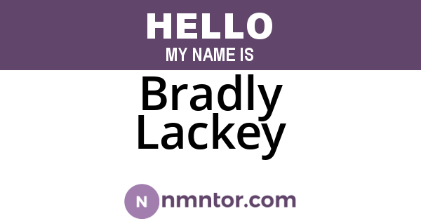 Bradly Lackey