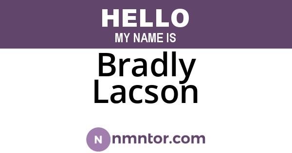 Bradly Lacson
