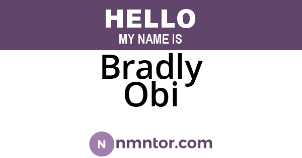 Bradly Obi