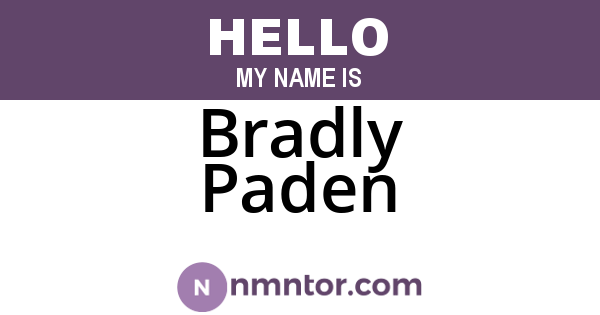 Bradly Paden