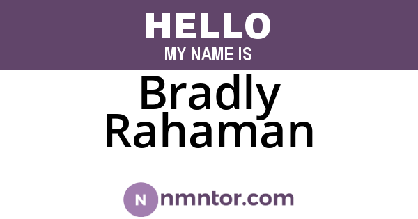 Bradly Rahaman