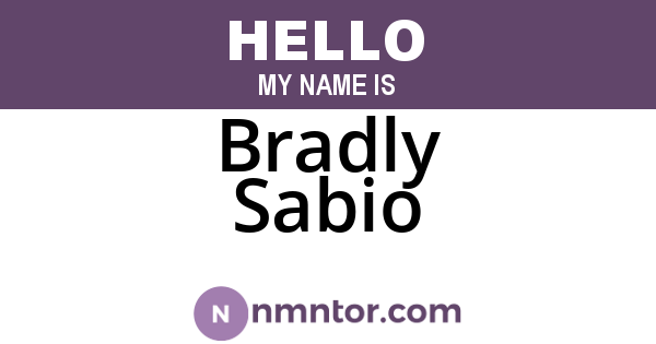 Bradly Sabio