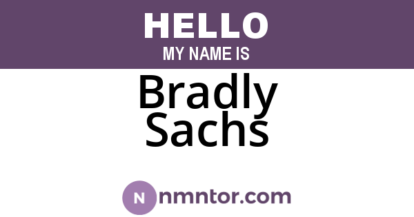 Bradly Sachs