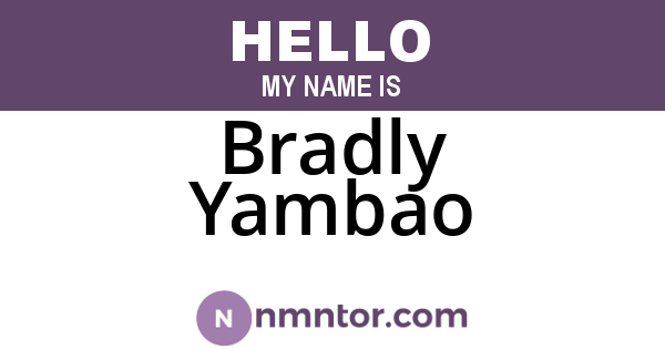 Bradly Yambao