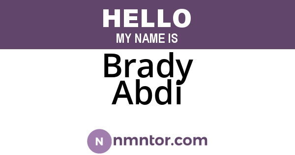 Brady Abdi