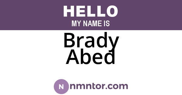 Brady Abed