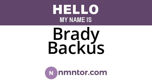 Brady Backus