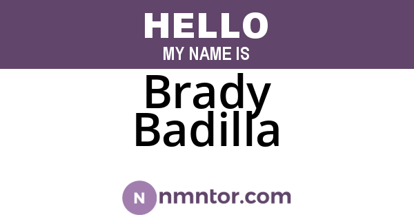 Brady Badilla