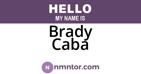 Brady Caba