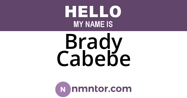 Brady Cabebe