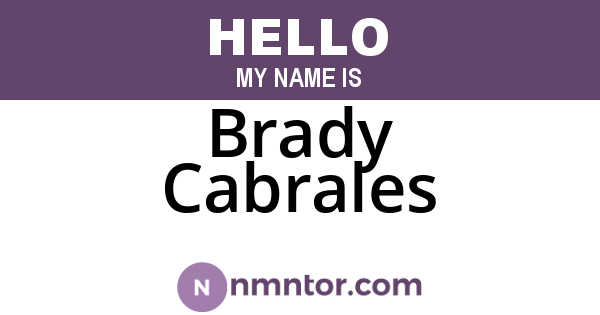 Brady Cabrales
