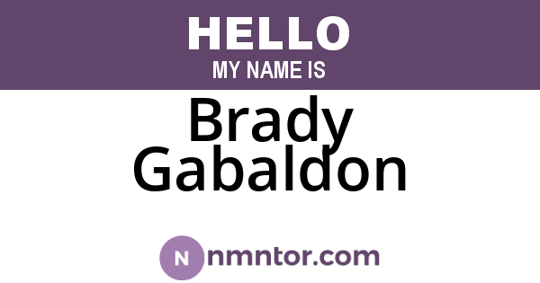 Brady Gabaldon