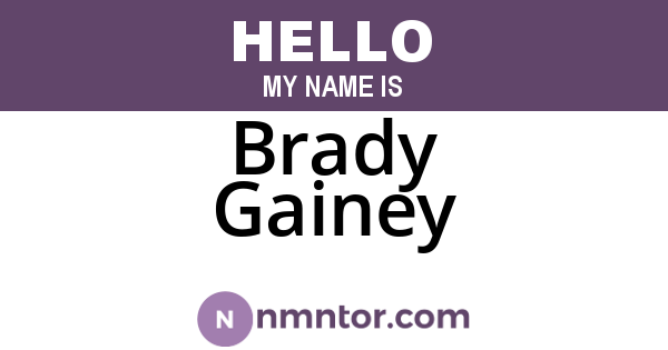 Brady Gainey