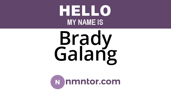 Brady Galang