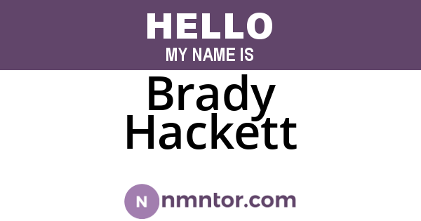 Brady Hackett