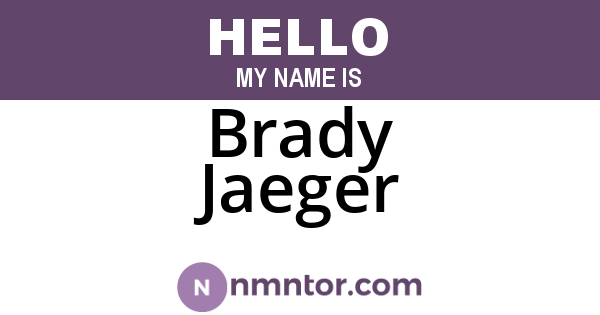 Brady Jaeger