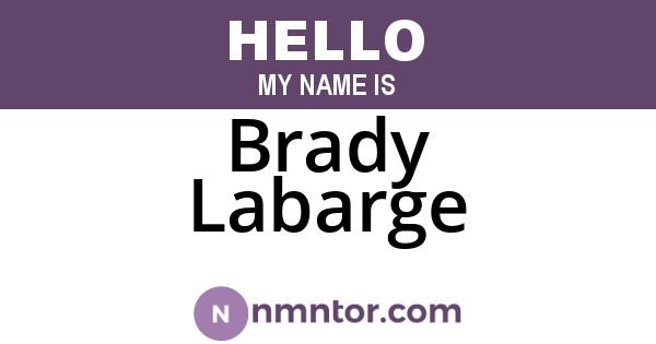 Brady Labarge