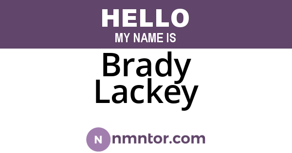 Brady Lackey