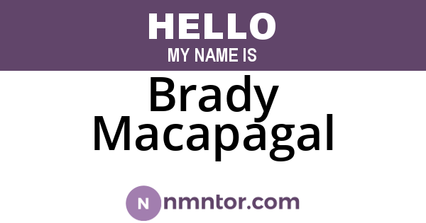 Brady Macapagal