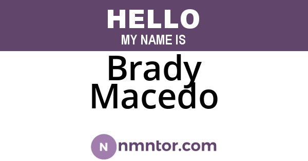 Brady Macedo