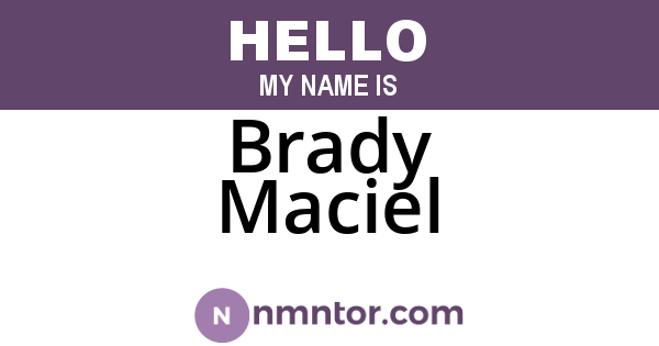Brady Maciel