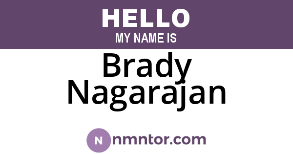 Brady Nagarajan