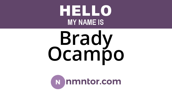 Brady Ocampo