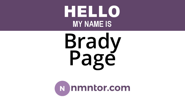 Brady Page