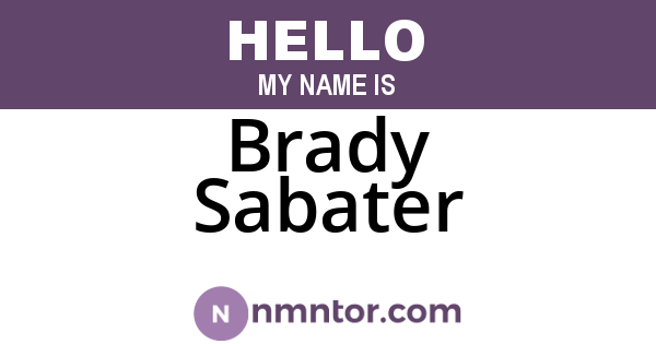 Brady Sabater