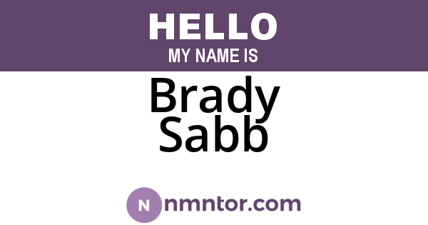 Brady Sabb