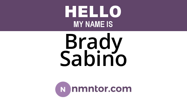 Brady Sabino