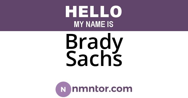 Brady Sachs